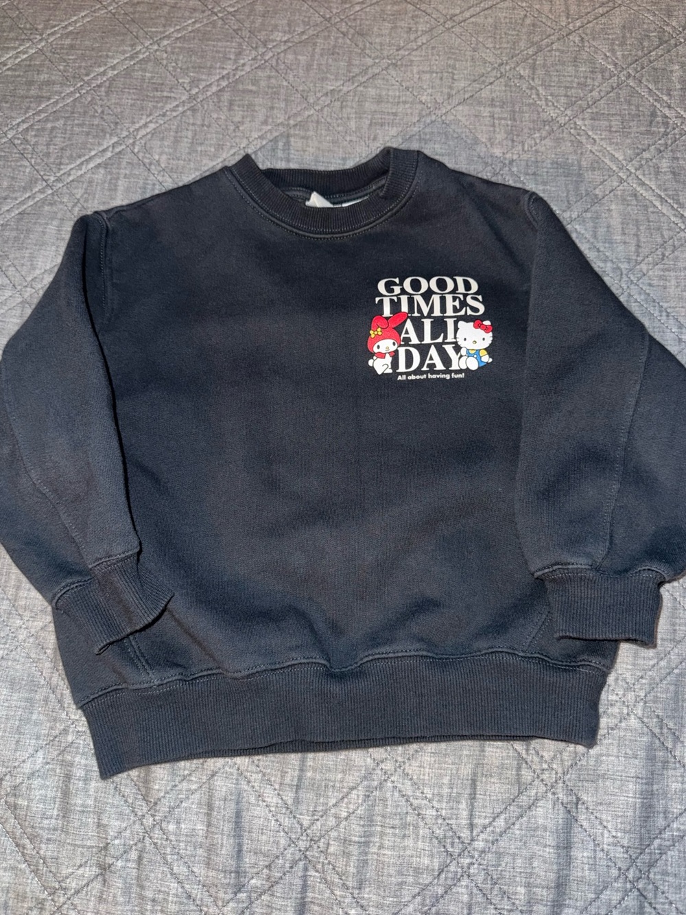 Zara Hello Kitty Sanrio Good Times All Day Sweatshirt - Black